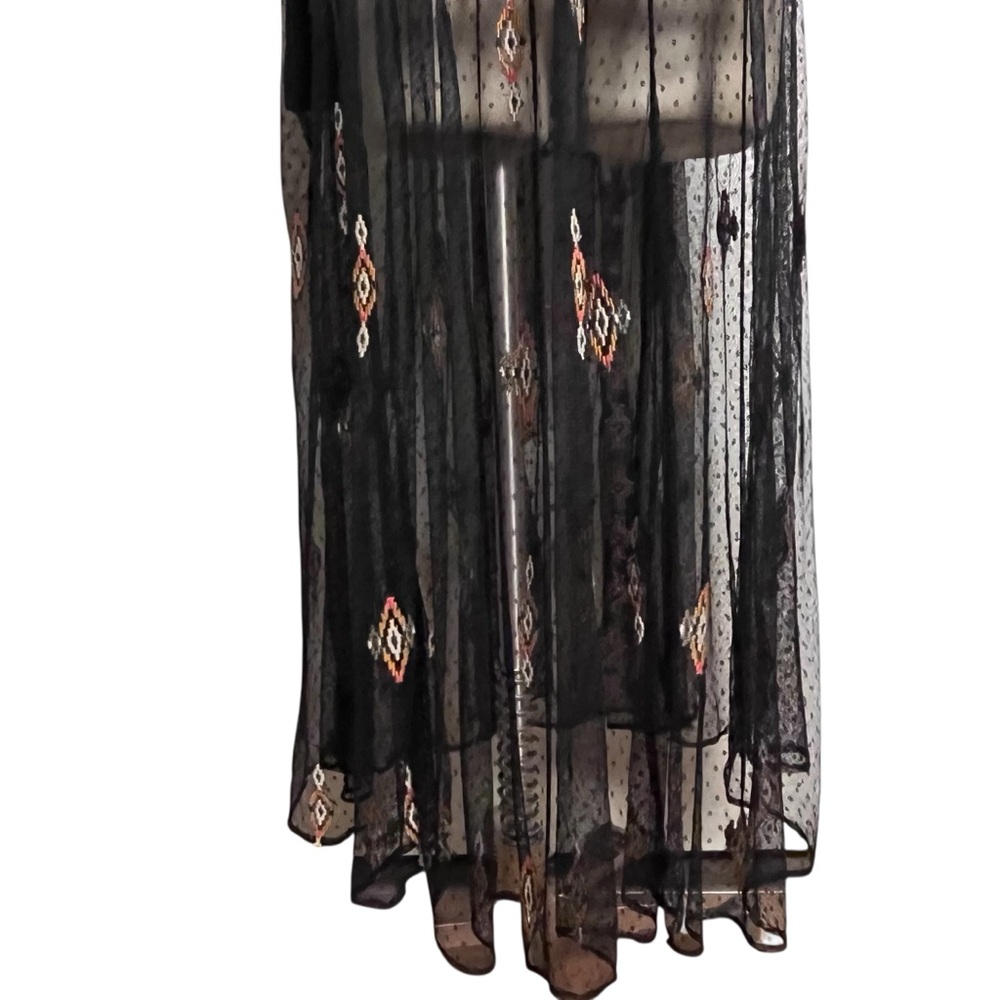 Sundance Dreamy Destinations Black Swiss Dot Embroidered Maxi Boho Dress — XL - Picture 11 of 14